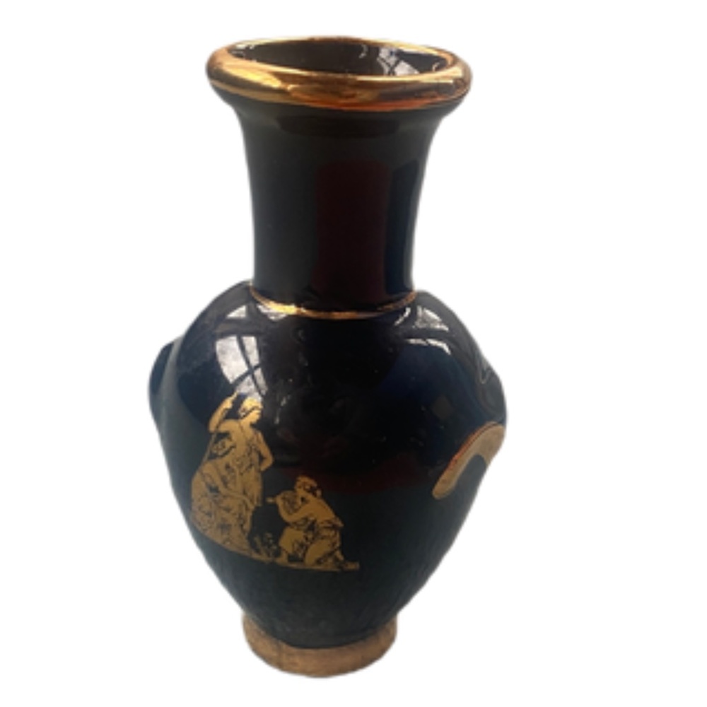 Greek Miniature Vase With 24k Gold